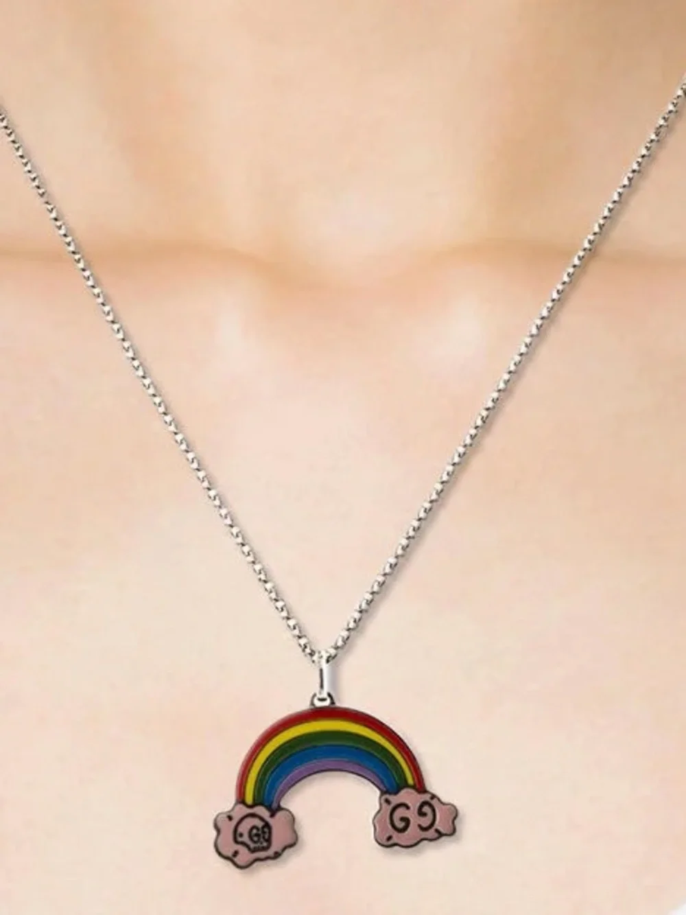 Gucci Rainbow Pendant Chain Silver 925 - Picture 2 of 7
